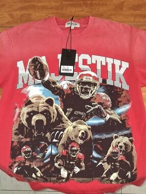 Majestik Graphic Tee in Bright Red